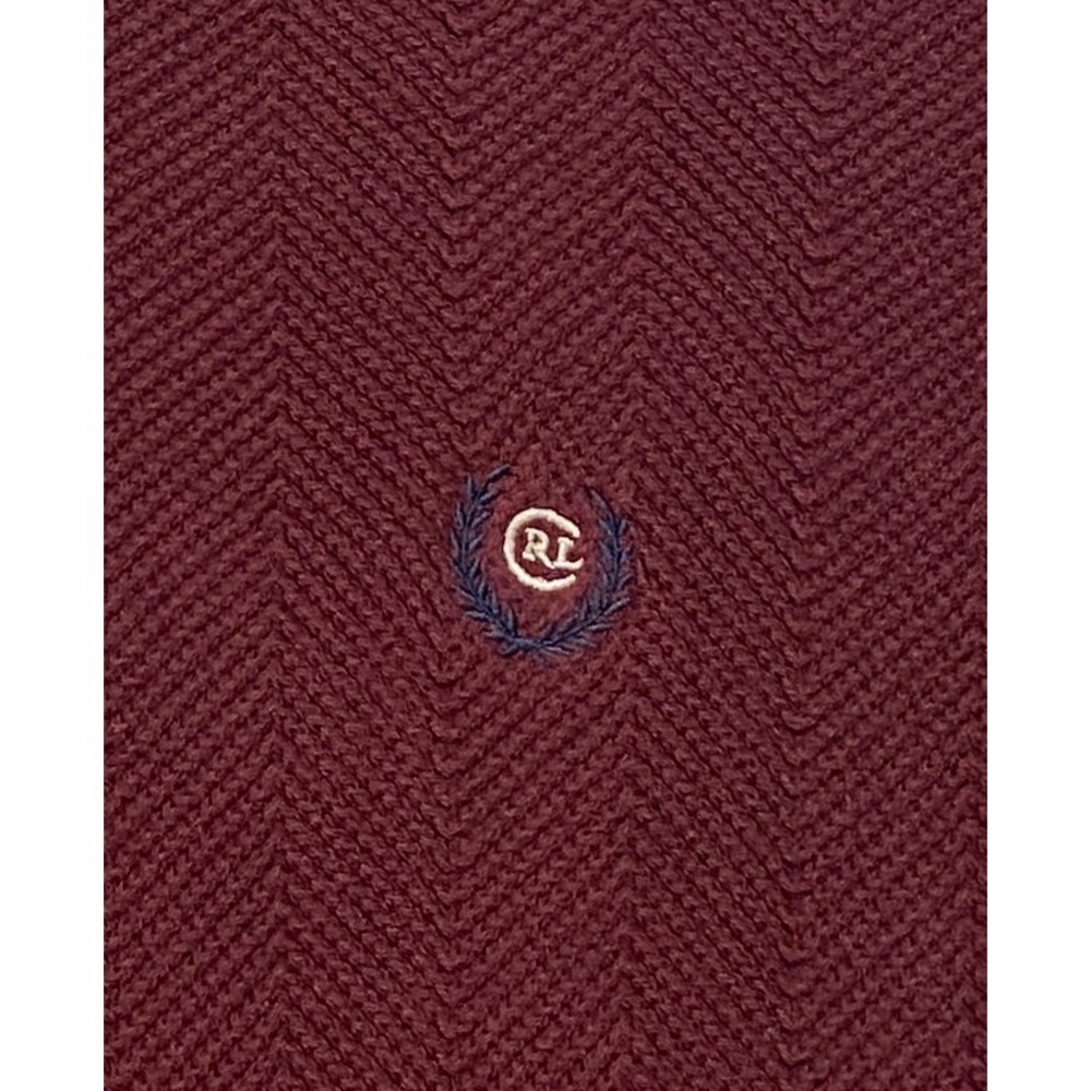 CHAPS Ralph Lauren Hand Framed Mens Sweater Size XL Burgundy Pullover Emb Logo - Picture 4 of 8
